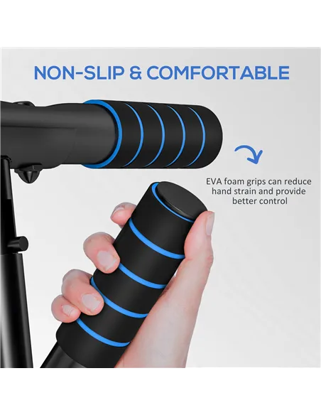 SPORTNOW Pull-Up Bar, No-Drilling Chin-Up Bar, Push-Up Stand with Resistance Bands, Padded Handles for Home Gym Exercise, Blue
