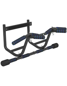SPORTNOW Multi-Grip Doorway Pull Up Bar with Non-Slip Grips, Chin Up Bar with Anti-Fall Slot for Indoor Gym Upper Body Workout
