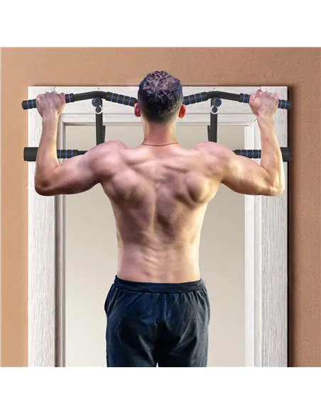SPORTNOW Multi-Grip Doorway Pull Up Bar with Non-Slip Grips, Chin Up Bar with Anti-Fall Slot for Indoor Gym Upper Body Workout