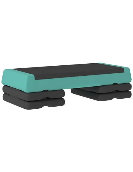 SPORTNOW Adjustable Fitness Stepper, with Non-Slip Surface, for Home, Gym, Office Workout, Green
