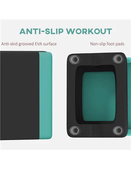 SPORTNOW Adjustable Fitness Stepper, with Non-Slip Surface, for Home, Gym, Office Workout, Green