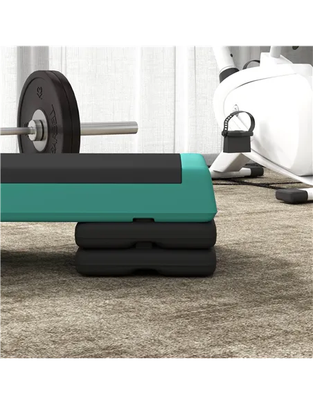 SPORTNOW Adjustable Fitness Stepper, with Non-Slip Surface, for Home, Gym, Office Workout, Green