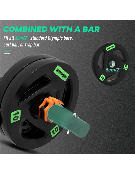 SPORTNOW Tib Bar with 2 x 10kg Olympic Weight Plates, Tibialis Trainer Calf Raise Machine for Shin Splints and Knee Pain Relief,