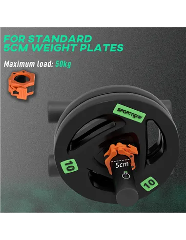 SPORTNOW Tib Bar with 2 x 10kg Olympic Weight Plates, Tibialis Trainer Calf Raise Machine for Shin Splints and Knee Pain Relief,