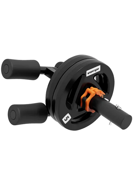 SPORTNOW Tib Bar with 2 x 5kg Olympic Weight Plates, Tibialis Trainer Calf Raise Machine for Shin Splints and Knee Pain Relief, 