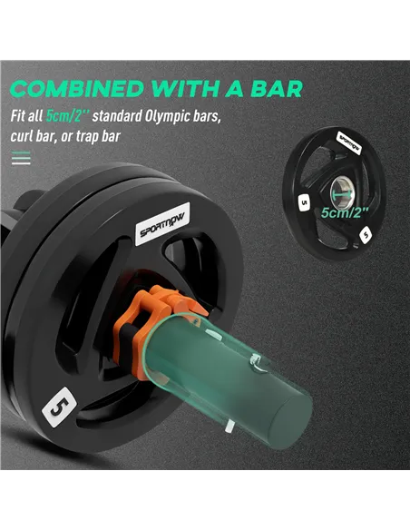 SPORTNOW Tib Bar with 2 x 5kg Olympic Weight Plates, Tibialis Trainer Calf Raise Machine for Shin Splints and Knee Pain Relief, 