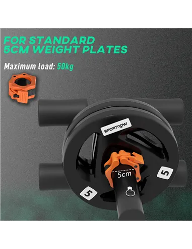 SPORTNOW Tib Bar with 2 x 5kg Olympic Weight Plates, Tibialis Trainer Calf Raise Machine for Shin Splints and Knee Pain Relief, 