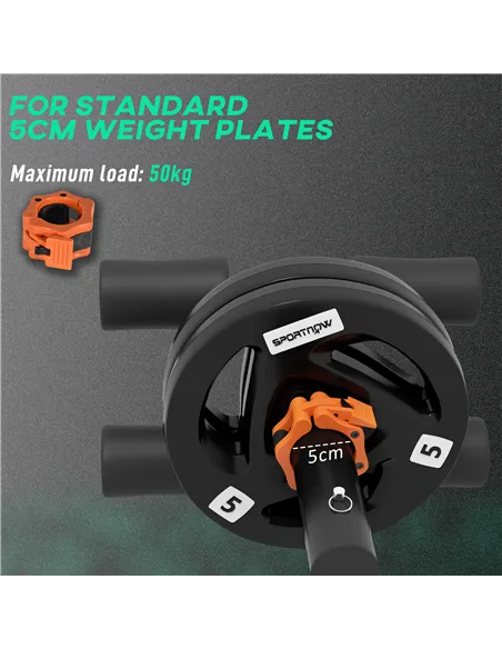 SPORTNOW Tib Bar with 2 x 5kg Olympic Weight Plates, Tibialis Trainer Calf Raise Machine for Shin Splints and Knee Pain Relief, 