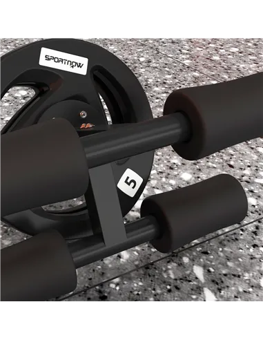 SPORTNOW Tib Bar with 2 x 5kg Olympic Weight Plates, Tibialis Trainer Calf Raise Machine for Shin Splints and Knee Pain Relief, 