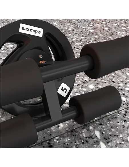 SPORTNOW Tib Bar with 2 x 5kg Olympic Weight Plates, Tibialis Trainer Calf Raise Machine for Shin Splints and Knee Pain Relief, 