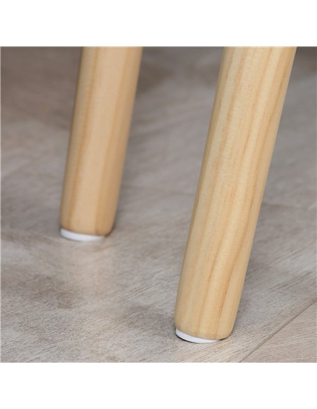 HOMCOM Nesting Coffee Table, Set of 2 Side Tables, Stacking End Tables with Solid Wood Legs, for Living Room Bedroom, White
