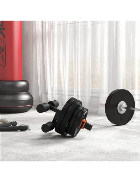 SPORTNOW Tib Bar with 2 x 5kg&2 x 10kg Olympic Weight Plates, Tibialis Trainer Calf Raise Machine for Shin Splints and Knee Pain