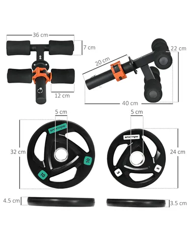 SPORTNOW Tib Bar with 2 x 5kg&2 x 10kg Olympic Weight Plates, Tibialis Trainer Calf Raise Machine for Shin Splints and Knee Pain