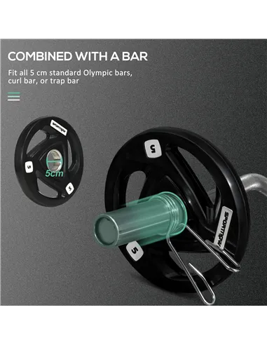 SPORTNOW Tib Bar with 2 x 5kg&2 x 10kg Olympic Weight Plates, Tibialis Trainer Calf Raise Machine for Shin Splints and Knee Pain