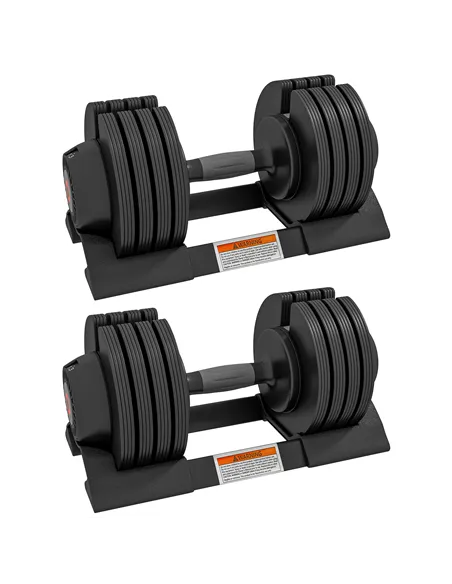 SPORTNOW 2 x 24KG Adjustable Dumbbells Set, 4-in-1 Weights Set with Storage Tray and Non-Slip Handle, Home Gym Fitness Equipment