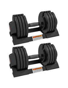 SPORTNOW 2 x 20KG Adjustable Dumbbells Set, 4-in-1 Weights Set with Storage Tray and Non-Slip Handle, Home Gym Fitness Equipment