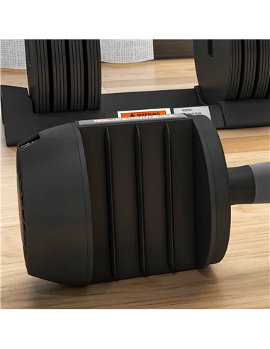 SPORTNOW 2 x 20KG Adjustable Dumbbells Set, 4-in-1 Weights Set with Storage Tray and Non-Slip Handle, Home Gym Fitness Equipment