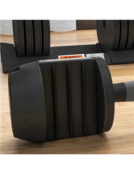 SPORTNOW 2 x 20KG Adjustable Dumbbells Set, 4-in-1 Weights Set with Storage Tray and Non-Slip Handle, Home Gym Fitness Equipment