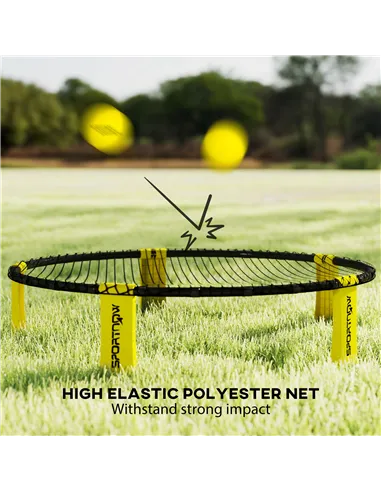 SPORTNOW Spike Ball Set, Mini Beach Games Set with Net, 3 Balls and Ball Pump, Portable with Carrying Bag for Outdoor Team Sport