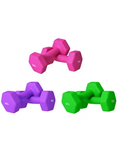 SPORTNOW Set of 6 Hex Dumbbells, Neoprene Weights Pair with Non-Slip Grip, Home Gym Fitness Training Equipment, 2 x 3kg, 2 x 4kg