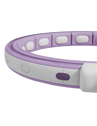 SPORTNOW Smart Weighted Hula Hoop, Massage Hula Ring w/ 16 Detachable Knots, 360° Auto-Rotating Ball, Digital Counter, Purple