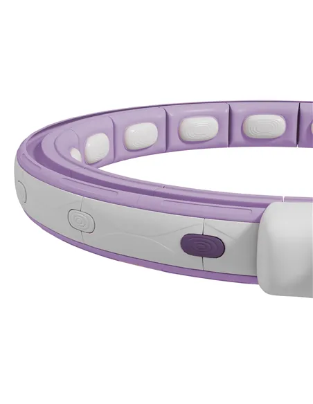 SPORTNOW Smart Weighted Hula Hoop, Massage Hula Ring w/ 16 Detachable Knots, 360° Auto-Rotating Ball, Digital Counter, Purple