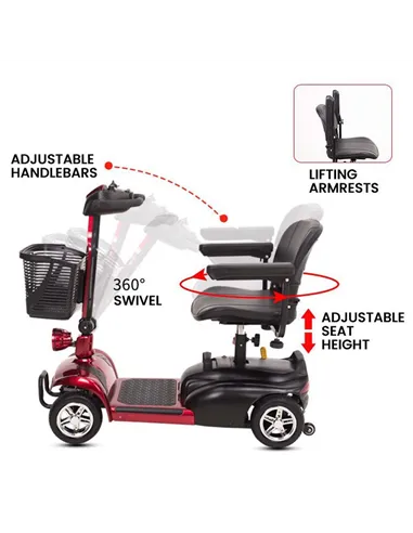 Zipper Pavement Legal Electric Mobility Scooter with Removable Battery 24V 250W - photo05