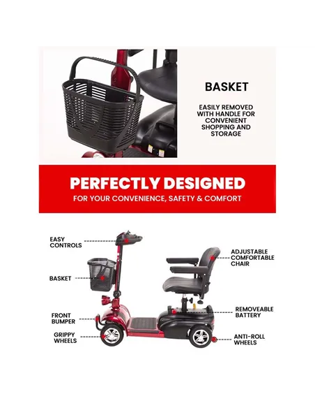 Zipper Pavement Legal Electric Mobility Scooter with Removable Battery 24V 250W - photo06