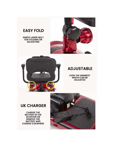 Zipper Pavement Legal Electric Mobility Scooter with Removable Battery 24V 250W - photo09