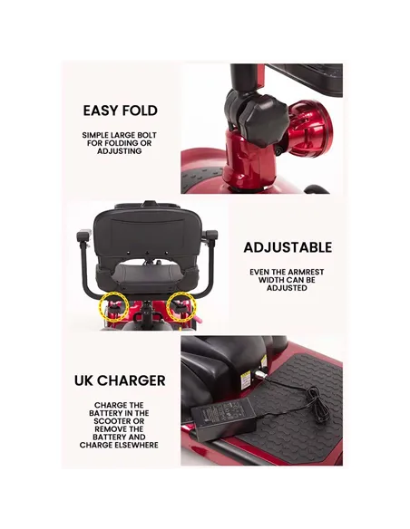 Zipper Pavement Legal Electric Mobility Scooter with Removable Battery 24V 250W - photo09