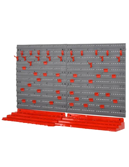 DURHAND 54 Pcs On-Wall Tool Equipment Holding Pegboard Home DIY Garage Organiser DIY w/ 50 Pegs 2 Shelves