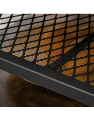 HOMCOM Coffee Table, Living Room Table with 3-Tier Storage Shelves, Square Tea Table for Home Office, Rustic Brown