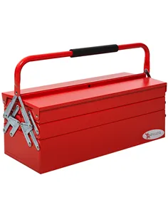 DURHAND Metal Tool Box 3 Tier 5 Tray Professional Portable Storage Cabinet Workshop Cantilever Toolbox with Carry Handle, 56cmx2