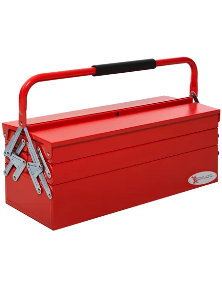 DURHAND Metal Tool Box 3 Tier 5 Tray Professional Portable Storage Cabinet Workshop Cantilever Toolbox with Carry Handle, 56cmx2