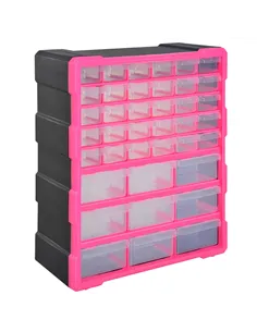 DURHAND 39 Drawers Parts Organiser Wall Mount Tools Storage Cabinet Small Nuts Bolts Garage Clear