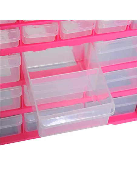 DURHAND 39 Drawers Parts Organiser Wall Mount Tools Storage Cabinet Small Nuts Bolts Garage Clear