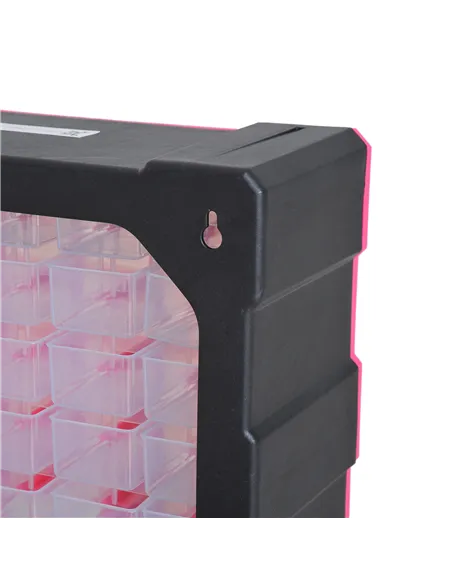 DURHAND 39 Drawers Parts Organiser Wall Mount Tools Storage Cabinet Small Nuts Bolts Garage Clear