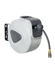DURHAND Retractable Air Hose Reel 10m+ 90cm Hose Diameter 3/ 8" 9.5mm, Hose Connector 1/ 4" BSP, Wall Mount Auto Rewind Hose- Re
