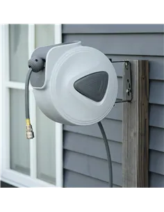 DURHAND Retractable Air Hose Reel 10m+ 90cm Hose Diameter 3/ 8" 9.5mm, Hose Connector 1/ 4" BSP, Wall Mount Auto Rewind Hose- Re 2
