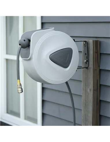 DURHAND Retractable Air Hose Reel 10m+ 90cm Hose Diameter 3/ 8" 9.5mm, Hose Connector 1/ 4" BSP, Wall Mount Auto Rewind Hose- Re