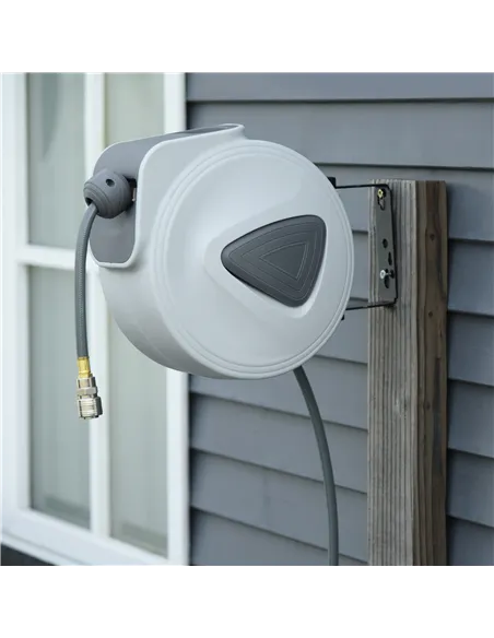 DURHAND Retractable Air Hose Reel 10m+ 90cm Hose Diameter 3/ 8" 9.5mm, Hose Connector 1/ 4" BSP, Wall Mount Auto Rewind Hose- Re