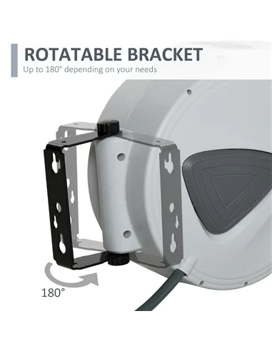 DURHAND Retractable Air Hose Reel 10m+ 90cm Hose Diameter 3/ 8" 9.5mm, Hose Connector 1/ 4" BSP, Wall Mount Auto Rewind Hose- Re