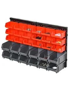 DURHAND 30 Cubbie On-Wall Storage Board Tool Screw Organiser Garage Workshop DIY Container w/ Screw Kit Tool Equipment Tidy