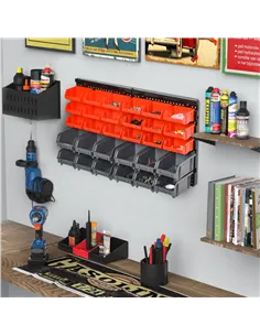 DURHAND 30 Cubbie On-Wall Storage Board Tool Screw Organiser Garage Workshop DIY Container w/ Screw Kit Tool Equipment Tidy 2