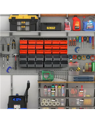 DURHAND 30 Cubbie On-Wall Storage Board Tool Screw Organiser Garage Workshop DIY Container w/ Screw Kit Tool Equipment Tidy