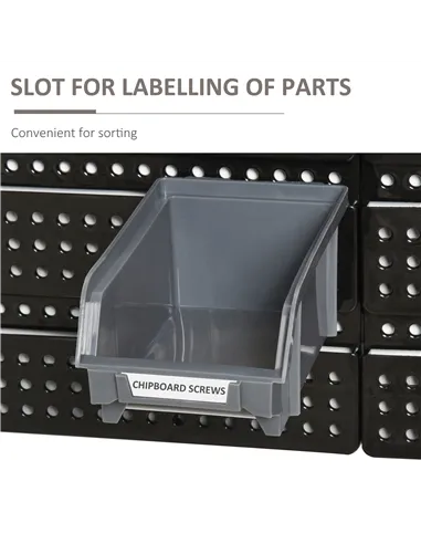 DURHAND 30 Cubbie On-Wall Storage Board Tool Screw Organiser Garage Workshop DIY Container w/ Screw Kit Tool Equipment Tidy