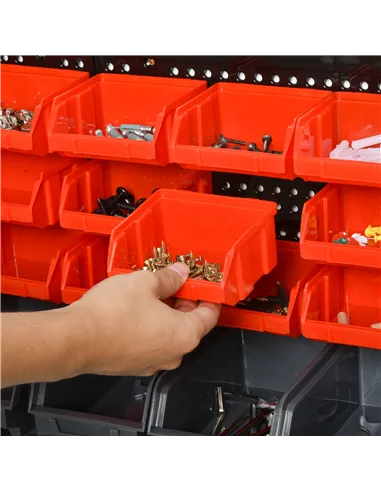 DURHAND 30 Cubbie On-Wall Storage Board Tool Screw Organiser Garage Workshop DIY Container w/ Screw Kit Tool Equipment Tidy