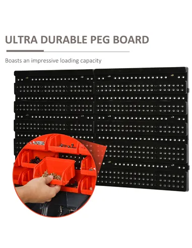 DURHAND 30 Cubbie On-Wall Storage Board Tool Screw Organiser Garage Workshop DIY Container w/ Screw Kit Tool Equipment Tidy