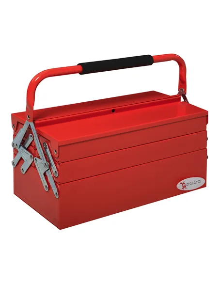 DURHAND Metal Tool Box 3 Tier 5 Tray Professional Portable Storage Cabinet Workshop Cantilever Toolbox with Carry Handle, 45cmx2