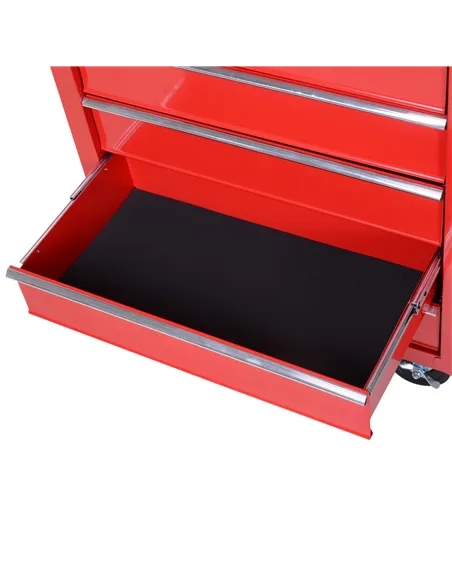 DURHAND 5-Drawer Lockable Tool Storage Cabinet with Wheels, Handle, 2 Keys, Steel Home Work DIY Workshop Chest, Garage Equipment
